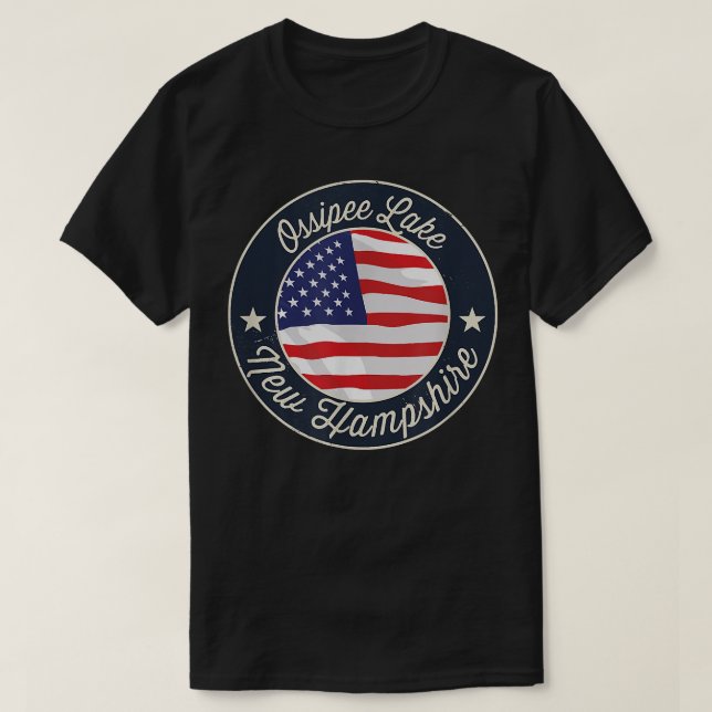 Ossipee Lake - Patriotic New Hampshire Souvenir T- T-Shirt (Design Front)