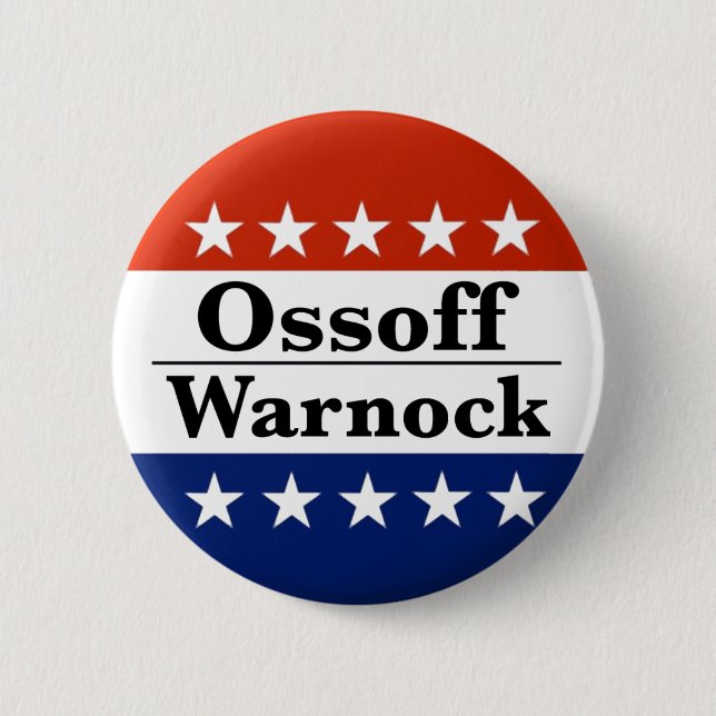 Ossoff Warnock Georgia Runoffs 2 Inch Round Button (Front)