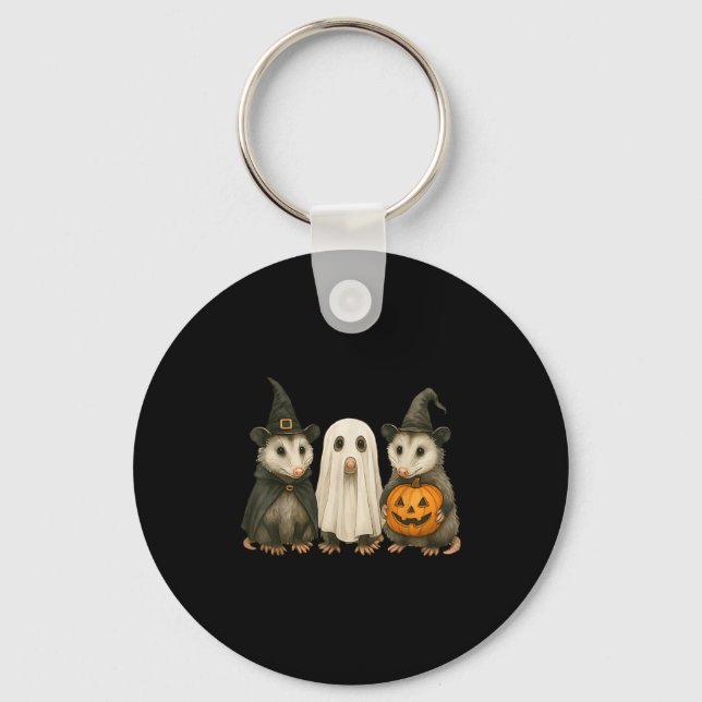 Ossum Halloween Ssum Witch Ghost Pumpkin  Keychain (Front)