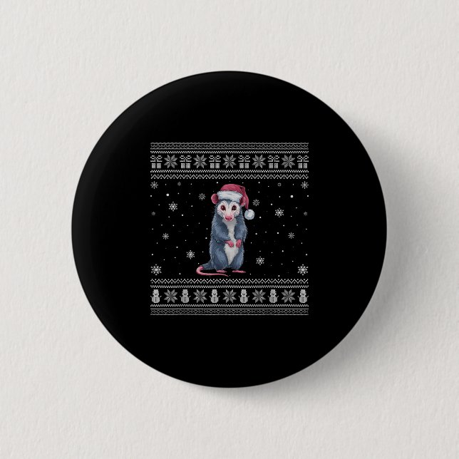 Ossum Lovers Men Women Santa Ugly Xmas Sweater  2 Inch Round Button (Front)