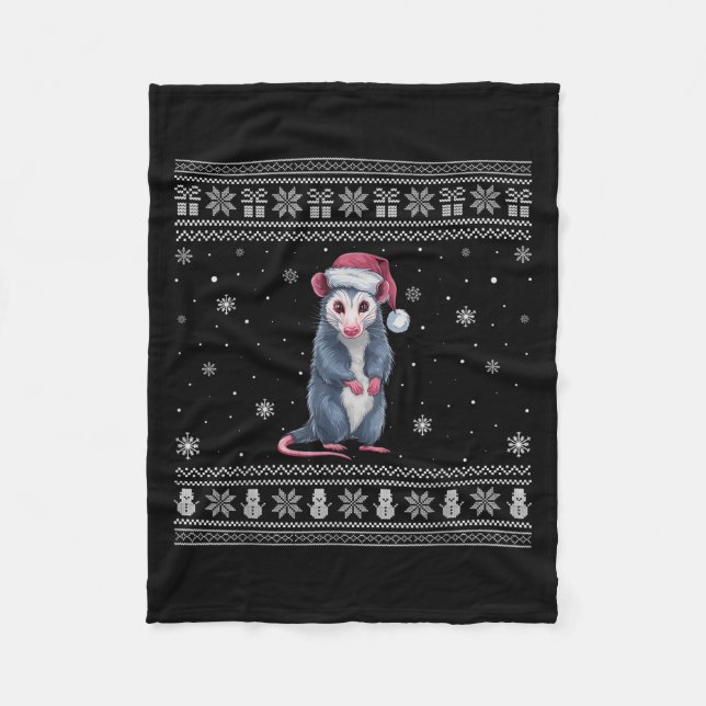 Ossum Lovers Men Women Santa Ugly Xmas Sweater  Fleece Blanket (Front)