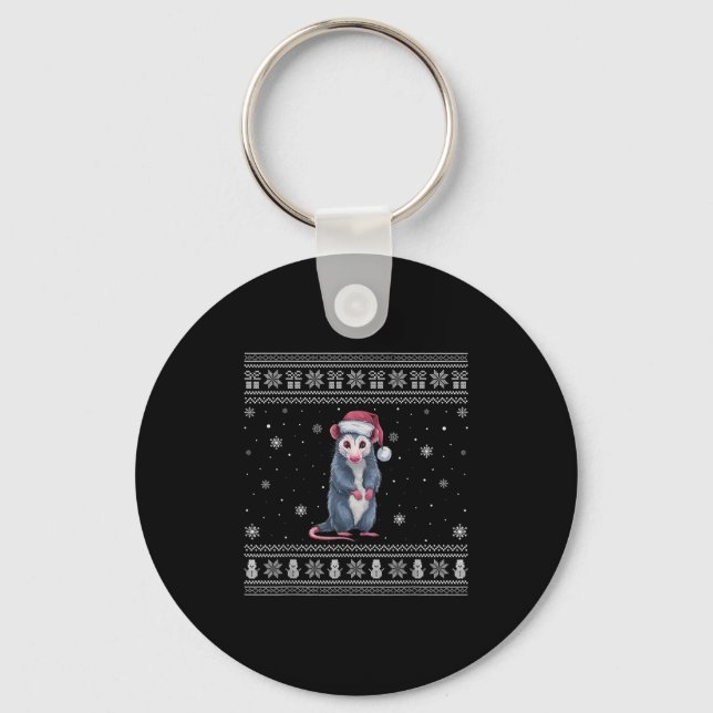 Ossum Lovers Men Women Santa Ugly Xmas Sweater  Keychain (Front)