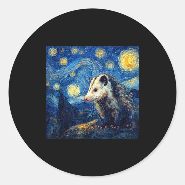 Ossum Ssum Van Gogh Starry Night  Classic Round Sticker (Front)