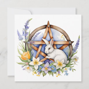 Ostara Bunny Spring Equinox Eostre Wicca Holiday Card