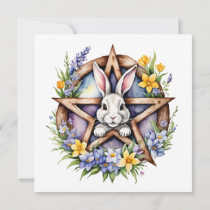 Ostara Bunny Spring Equinox Eostre Wicca Holiday Card