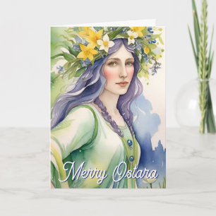 Ostara Goddess Spring Equinox Sabbat Wicca Holiday Card