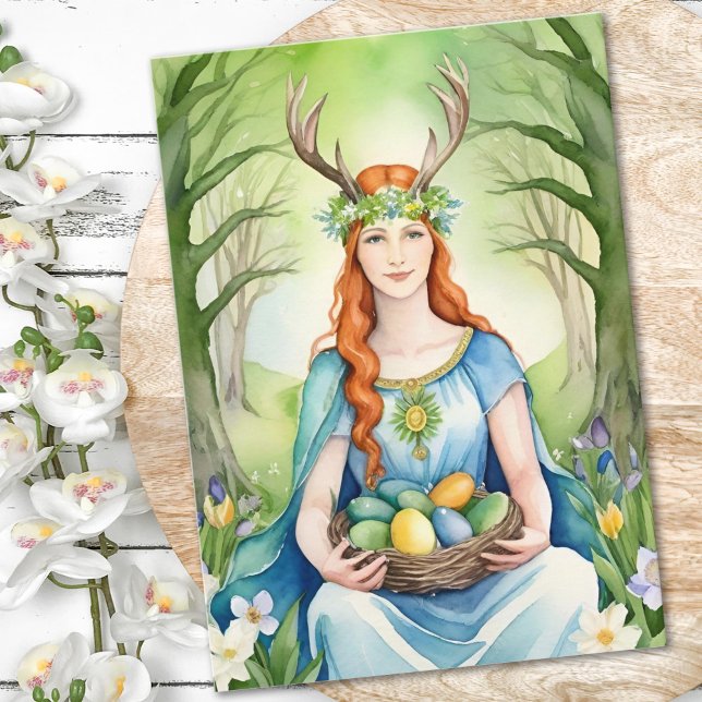 Ostara Goddess Spring Equinox Sabbat Wicca Holiday Card (Ostara Goddess Spring Equinox Sabbat Wicca Holiday Card)