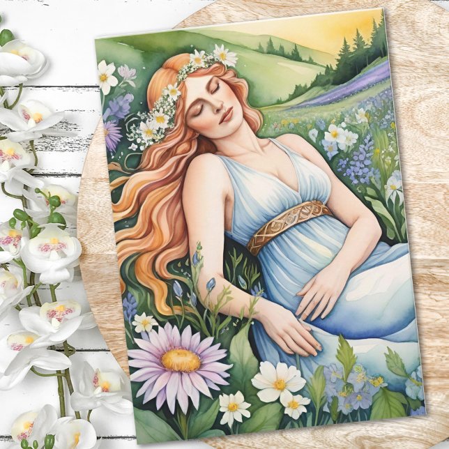 Ostara Goddess Spring Equinox Sabbat Wicca Holiday Card (Ostara Goddess Spring Equinox Sabbat Wicca Holiday Card by Pagan Holidays)