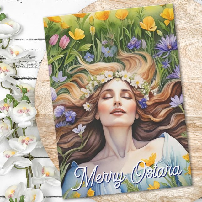 Ostara Goddess Spring Equinox Sabbat Wicca Holiday Card (Ostara Goddess Spring Equinox Sabbat Wicca Holiday Card)