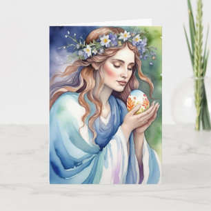 Ostara Goddess Spring Equinox Sabbat Wicca Holiday Card