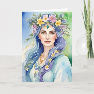 Ostara Goddess Spring Equinox Sabbat Wicca Holiday Card