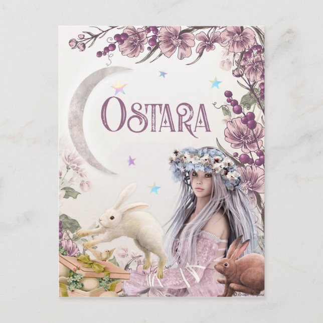 Ostara Pagan Fantasy Art Postcard (Front)