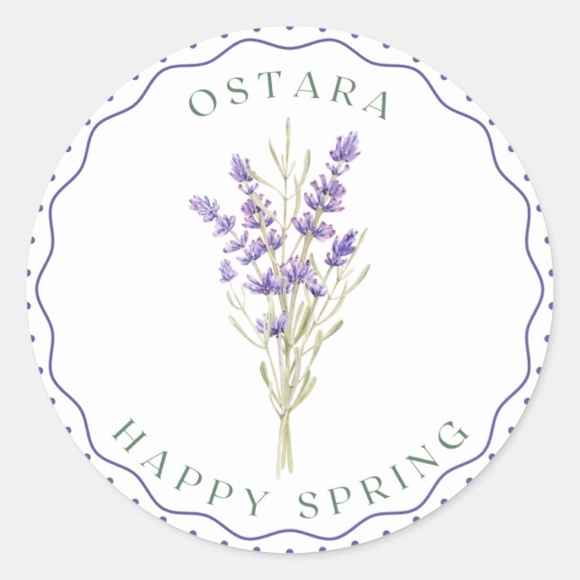 Ostara, Spring Equinox, classic round sticker (Front)