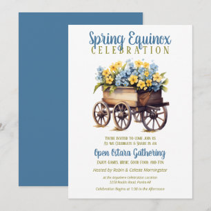 Ostara Spring Equinox Vintage Flower Cart Sabbat Invitation
