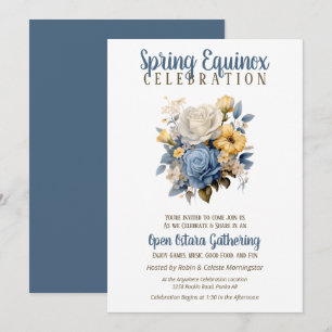 Ostara Spring Equinox Vintage Rose Floral Sabbat Invitation