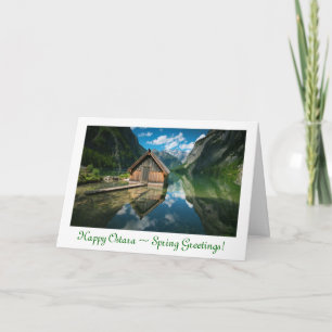 Ostara Spring Solstice with cabin lake house Card