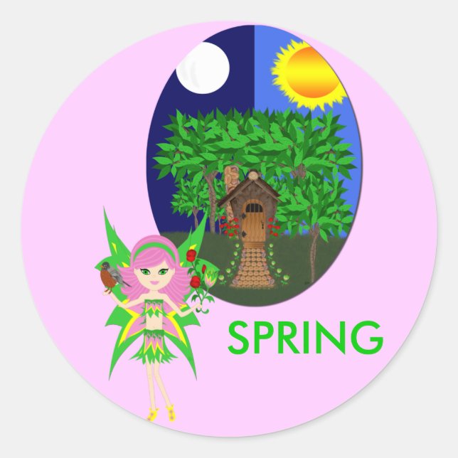Ostara the Faery Goddess of Spring Sticker (Front)