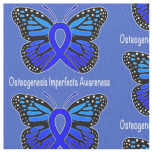 Osteogenesis Imperfecta Butterfly Awareness Ribbon Fabric
