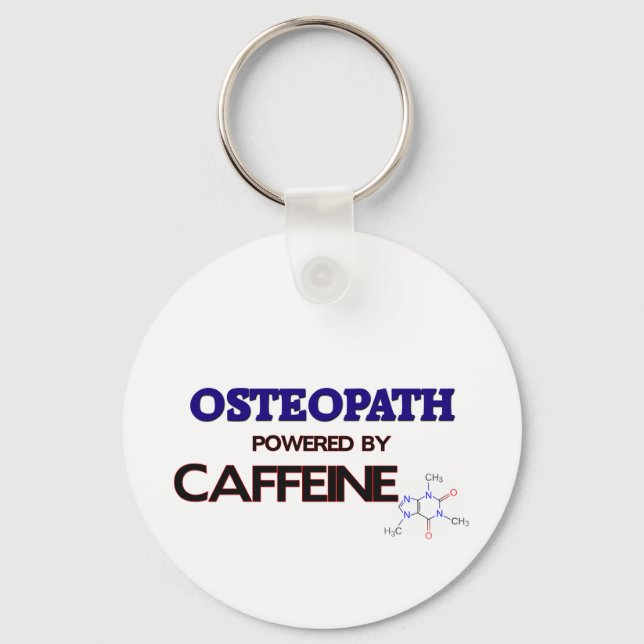 Osteopath Powered by caffeine Keychain (Front)