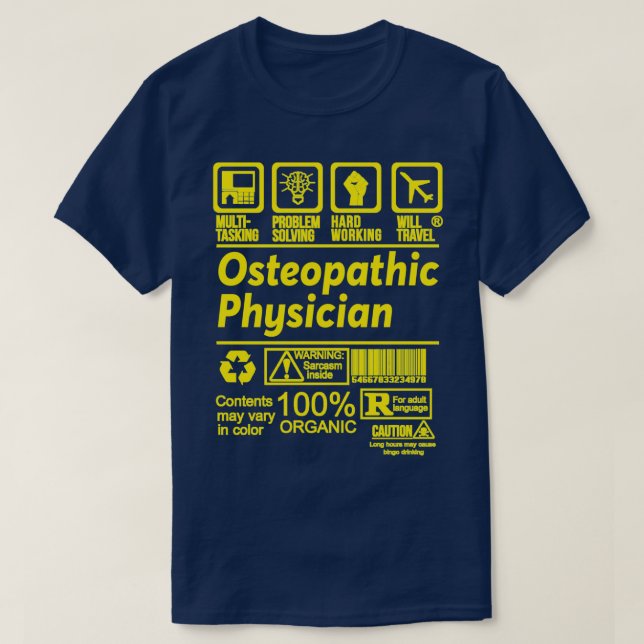 OSTEOPATHIC PHYSICIAN SOLVE PROBLEMS DESIGN T-Shirt (Design Front)