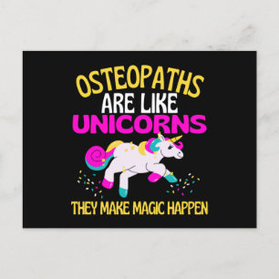 Osteopaths Unicorn , Magical Unicorn Chiropractor Postcard