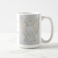 Osteoporosis Awareness Ribbon Angel Custom Mug