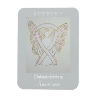 Osteoporosis Awareness Ribbon Angel Magnet