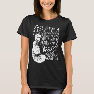 Osteoporosis Warrior Awareness Ribbon Disease T-Shirt