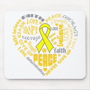 Osteosarcoma Awareness Heart Words Mouse Pad