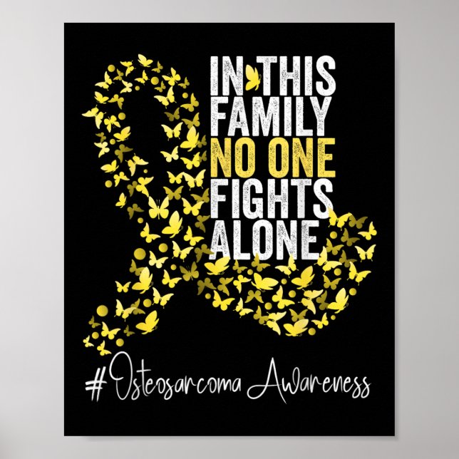 Osteosarcoma Awareness Month Yellow Ribbon  Poster (Front)