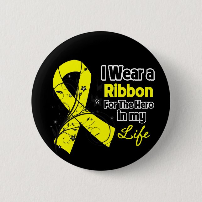 Osteosarcoma Ribbon Hero in My Life 2 Inch Round Button (Front)