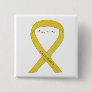 Osteosarcoma Yellow Awareness Ribbon Custom Pin