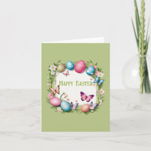 Osterkranz: Frohe Ostern -  Card