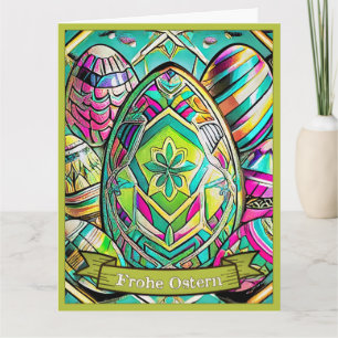 Ostermotiv farbiger Cartoon mit Ostereier 13553 Card