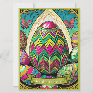 Ostermotiv farbiger Cartoon mit Ostereier 50085