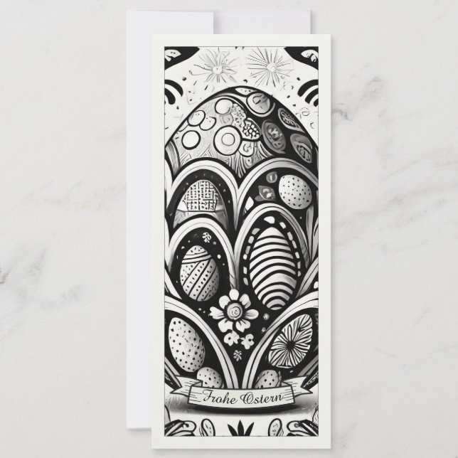Ostermotiv monochrome Cartoon mit Ostereier 10756 (Front)