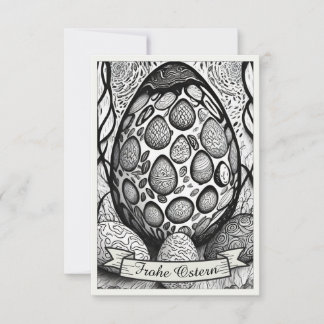 Ostermotiv monochrome Cartoon mit Ostereier 25024
