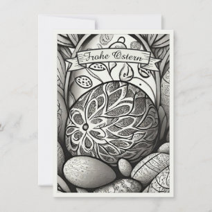 Ostermotiv monochrome Cartoon mit Ostereier 97330