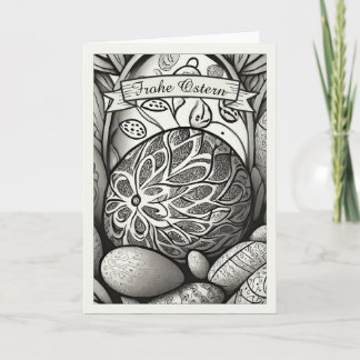 Ostermotiv monochrome Cartoon mit Ostereier 97330 Card