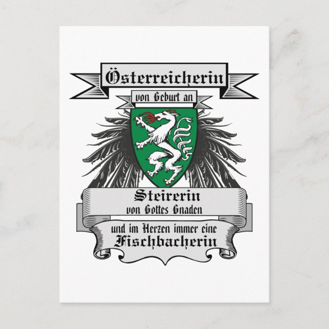 Österreich Steirerin von Gottes Gnaden Wappen  Postcard (Front)