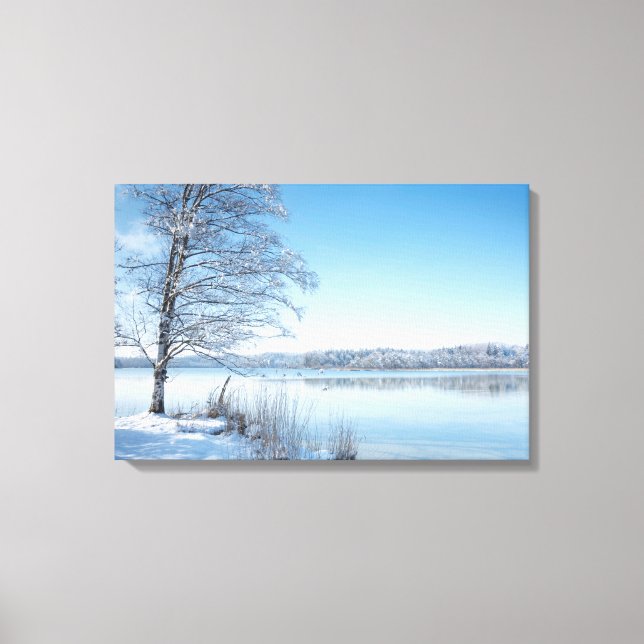 Osterseen winter scenery canvas print (Front)