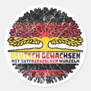 Ostfriesland Ostfriesisch Deutsch Deutschland Baum Classic Round Sticker
