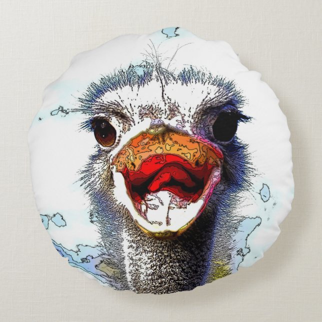 Ostrich20150701 Round Pillow (Back)
