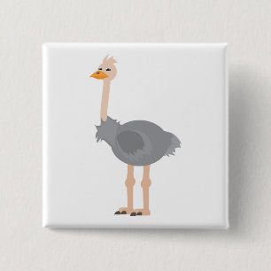 Ostrich 2 Inch Square Button