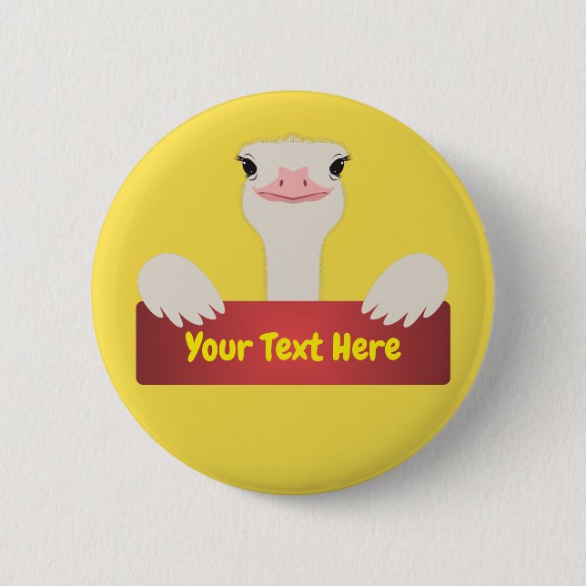 Ostrich Banner 2 Inch Round Button (Front)