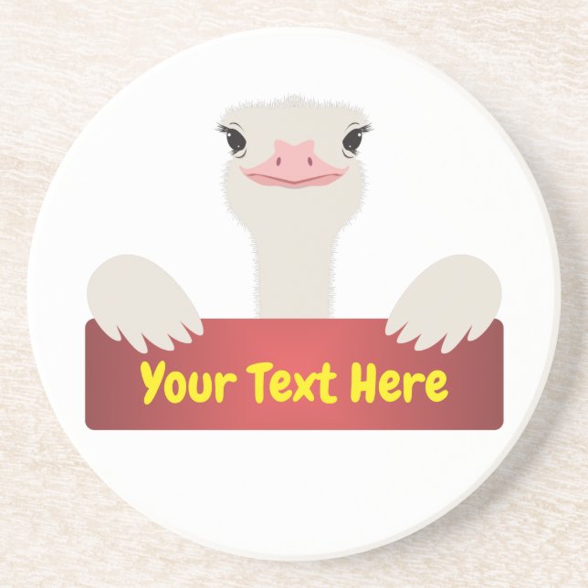 Ostrich Banner Coaster (Front)