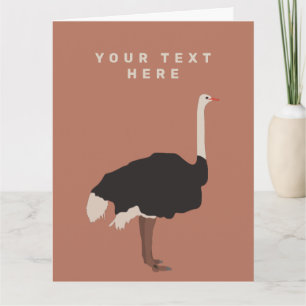 Ostrich Bird Illustration Card
