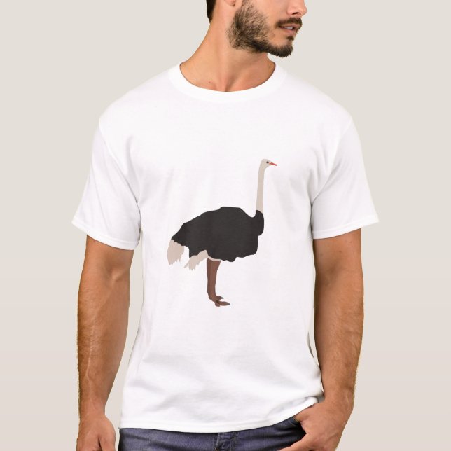 Ostrich Bird Illustration  T-Shirt (Front)