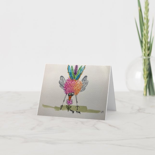 Ostrich - Blank Greeting Card  (Front)