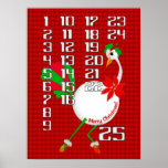 Ostrich Counts Down to Christmas Advent Calendar Poster<br><div class="desc">Children will look forward to coloring each new day that gets them closer to Christmas on this advent calendar poster with its silly ostrich decked out for the holidays.</div>